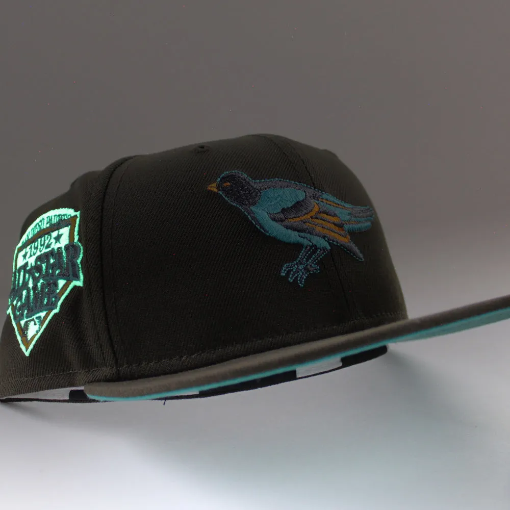 Baltimore Orioles 1992 All-Star Game 59Fifty New Era Fitted Hat (GITD Walnut Teal Under Brim)