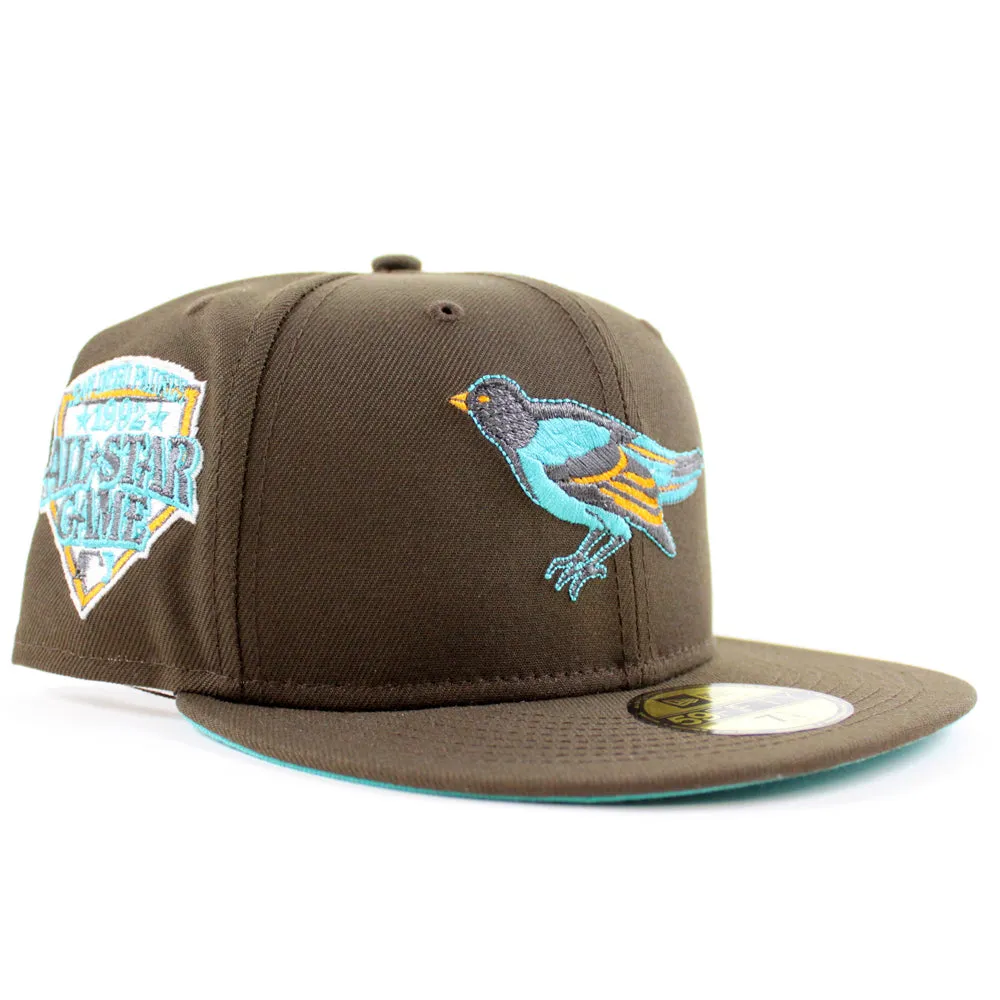 Baltimore Orioles 1992 All-Star Game 59Fifty New Era Fitted Hat (GITD Walnut Teal Under Brim)