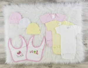 Bambini 8 Pc Girls Layette Baby Clothes Set (NB,S,M,L)