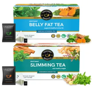Belly Fat Tea and Slimming Tea Combo - For Weight Loss & Flatter Tummy