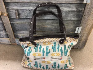 BGMW871-8118CF Canvas Tote - Teal Cactus