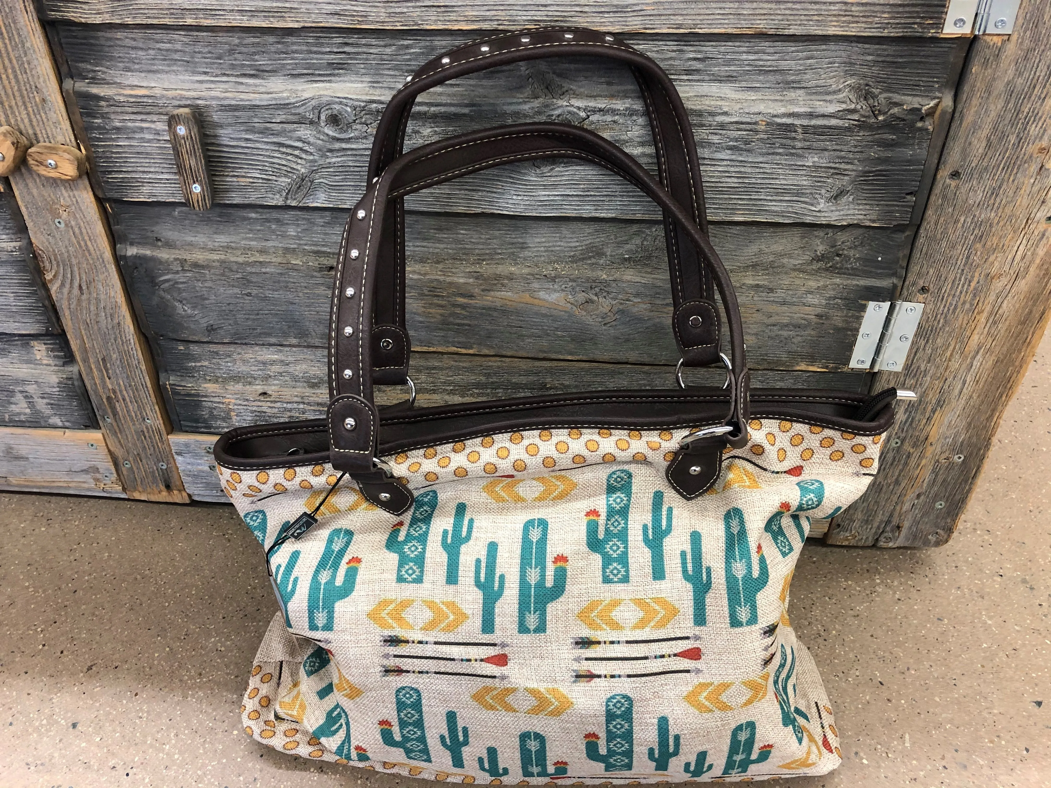 BGMW871-8118CF Canvas Tote - Teal Cactus