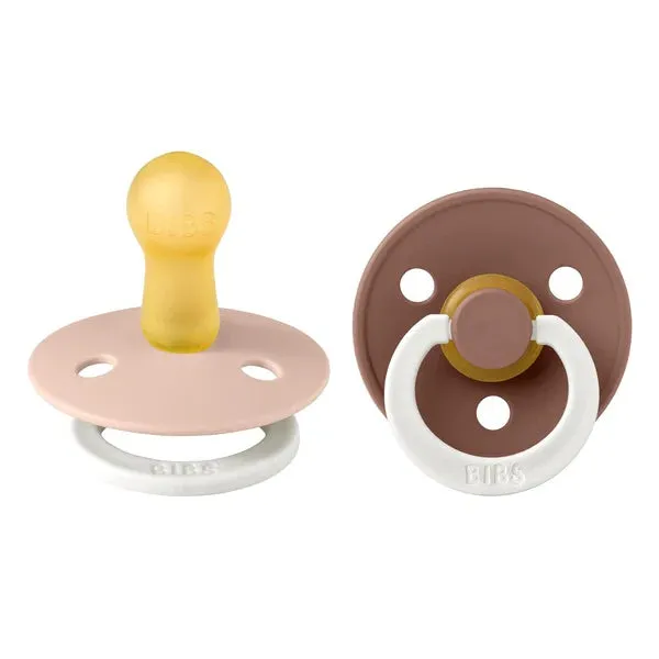 BIBS Pacifier Glow In The Dark Night 2 Pack - Blush & Woodchuck