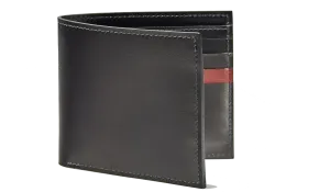 Bifold Wallet One Stripe - Black Calf