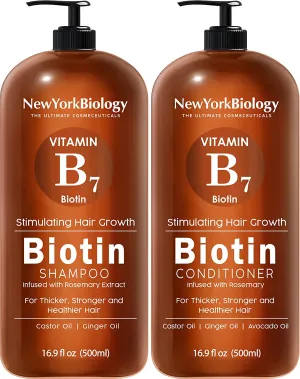 Biotin Shampoo and Conditioner Set for Hair Growth and Thinning Hair – Thickening Formula for Hair Loss Treatment – For Men & Women – Anti Dandruff - 16.9 fl Oz
