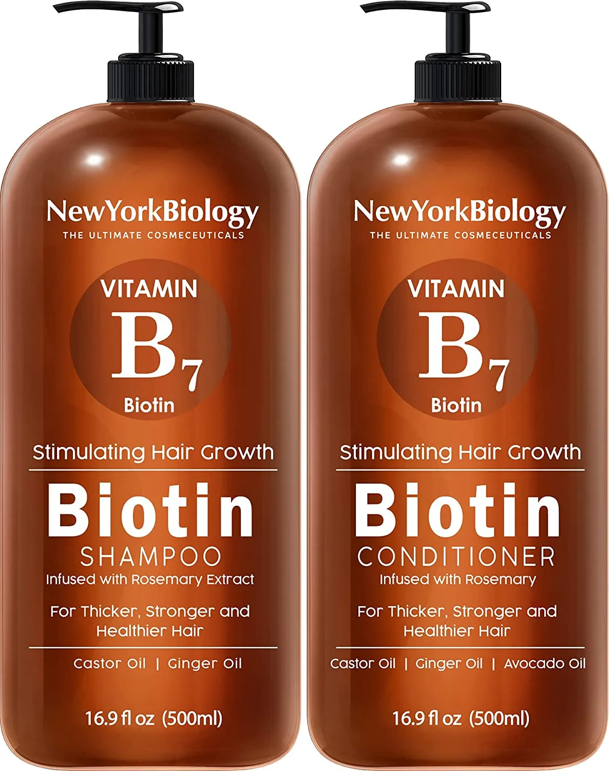 Biotin Shampoo and Conditioner Set for Hair Growth and Thinning Hair – Thickening Formula for Hair Loss Treatment – For Men & Women – Anti Dandruff - 16.9 fl Oz