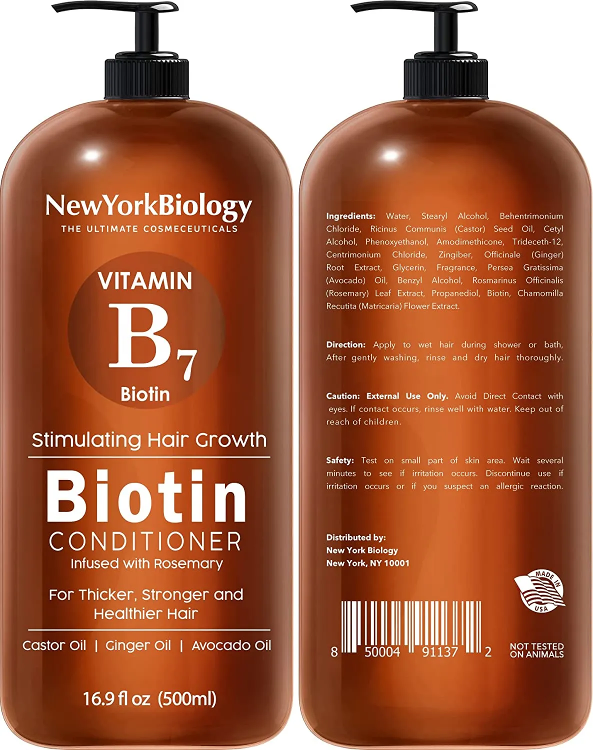 Biotin Shampoo and Conditioner Set for Hair Growth and Thinning Hair – Thickening Formula for Hair Loss Treatment – For Men & Women – Anti Dandruff - 16.9 fl Oz