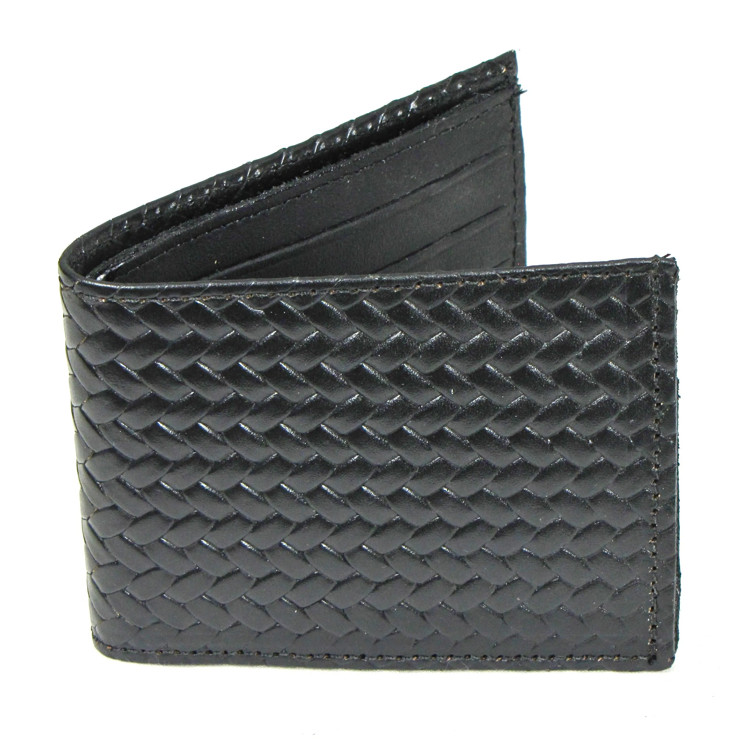 BK330Black Slim Wallet - Weave