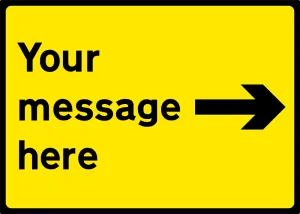 Black/Yellow - Right Arrow - 1050x750mm