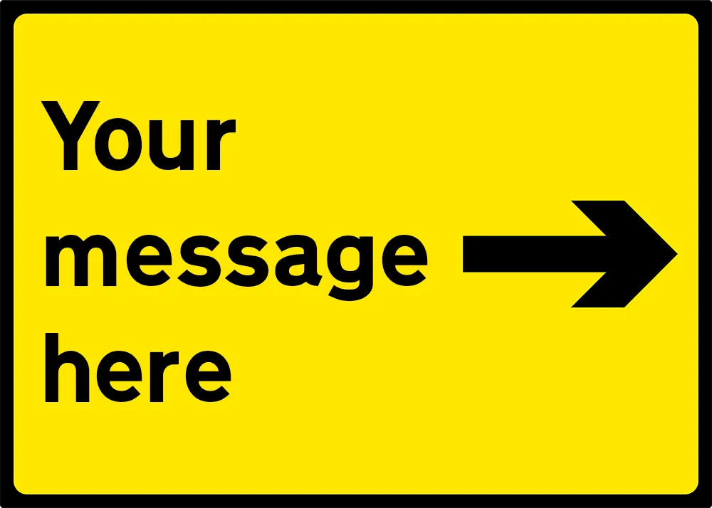 Black/Yellow - Right Arrow - 1050x750mm