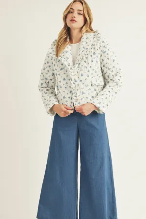 Blue Rose Puffer Jacket