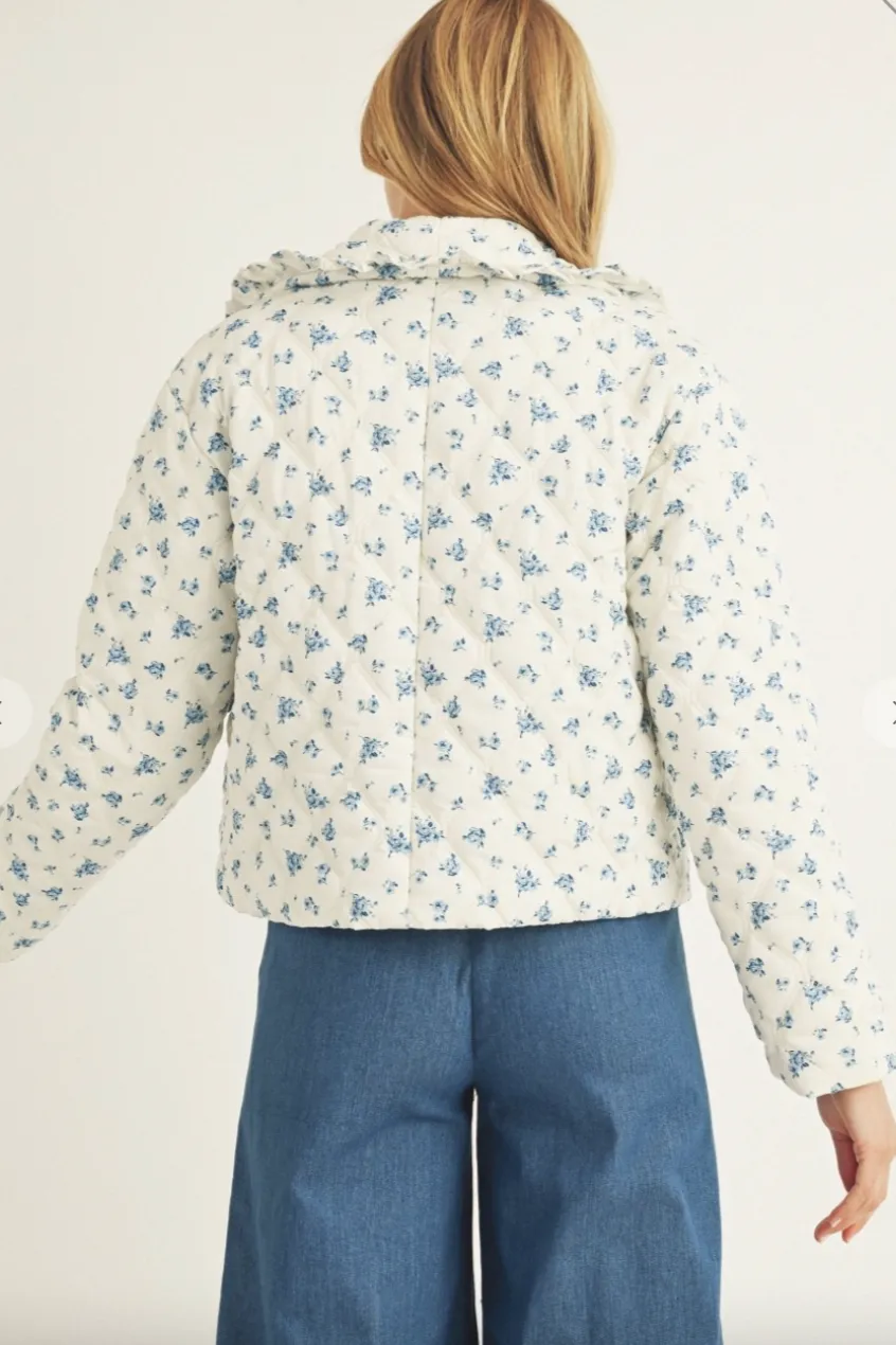 Blue Rose Puffer Jacket