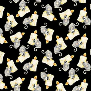 Boo! by Henry Glass Fabrics TOSSED MICE/BLACK-GLOW
