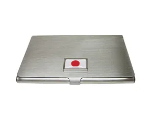 Bordered Japan Flag Pendant Business Card Holder