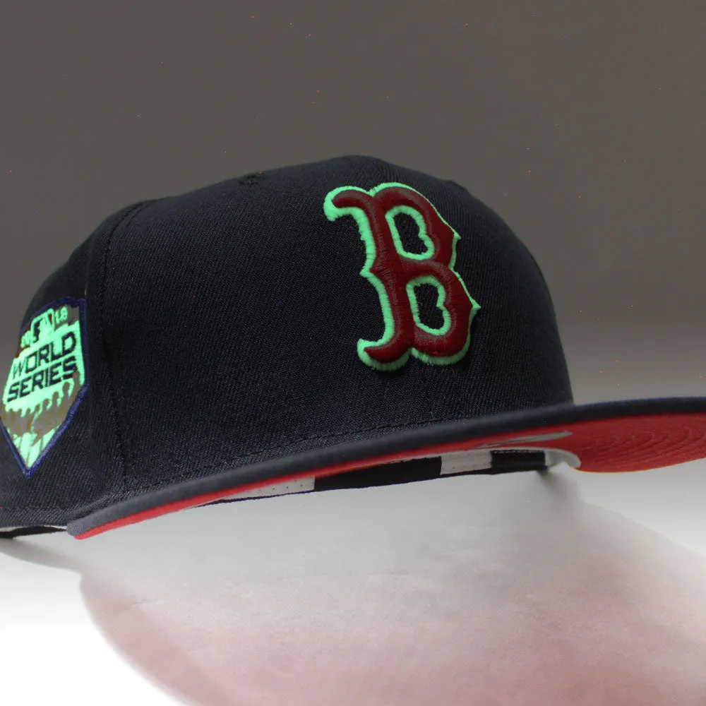 Boston Red Sox 2018 World Series New Era 59Fifty Fitted Hat (Glow in the Dark Navy Red Under Brim)