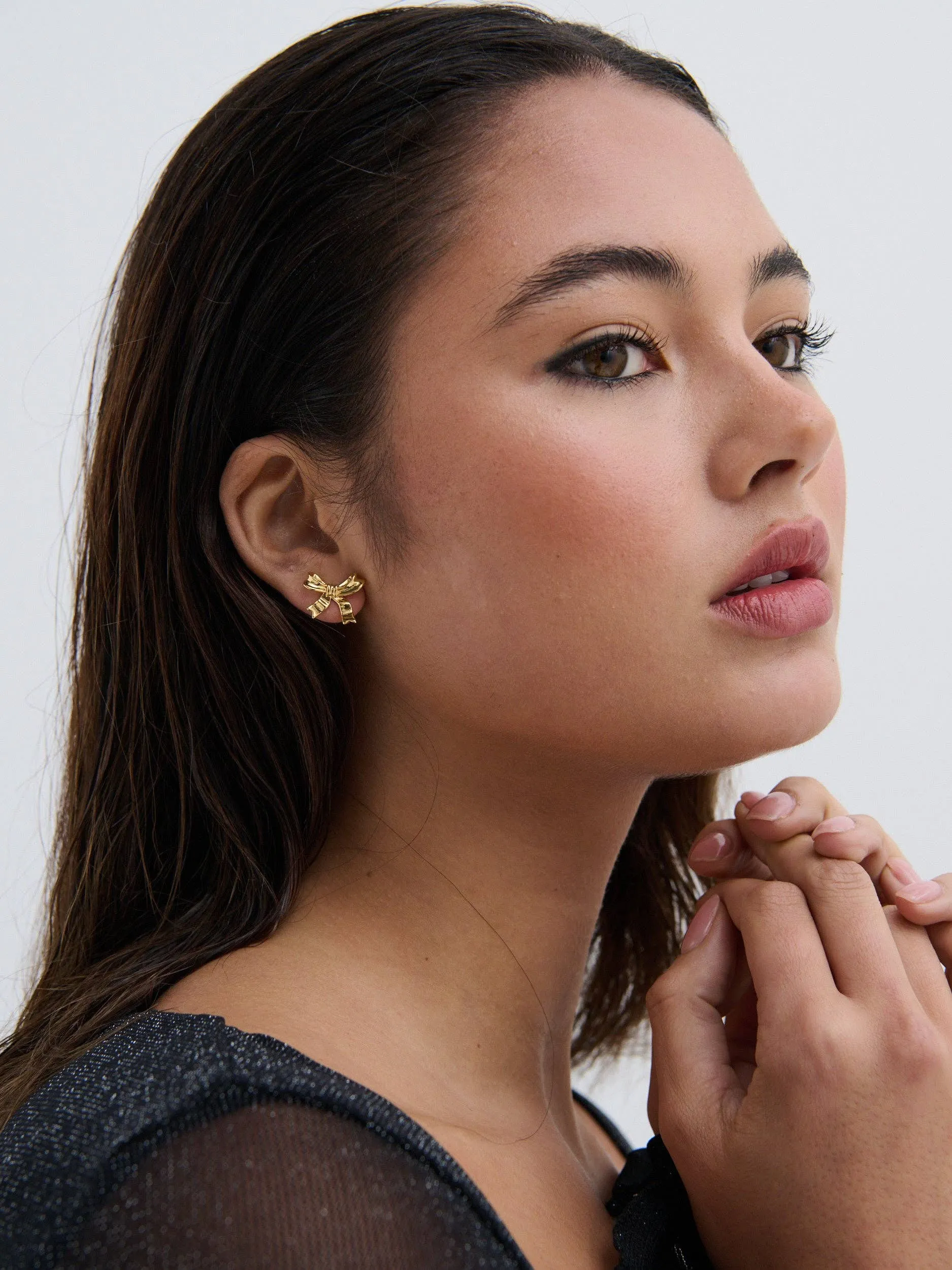 Bow Stud 18K Gold Plated Earrings