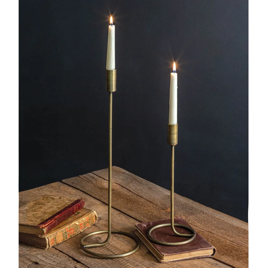 Brass Finish Taper Candle Holder