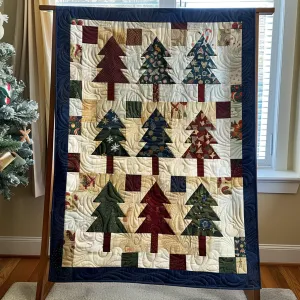 Bright Christmas Tree Quilted Blanket NCU0PD311