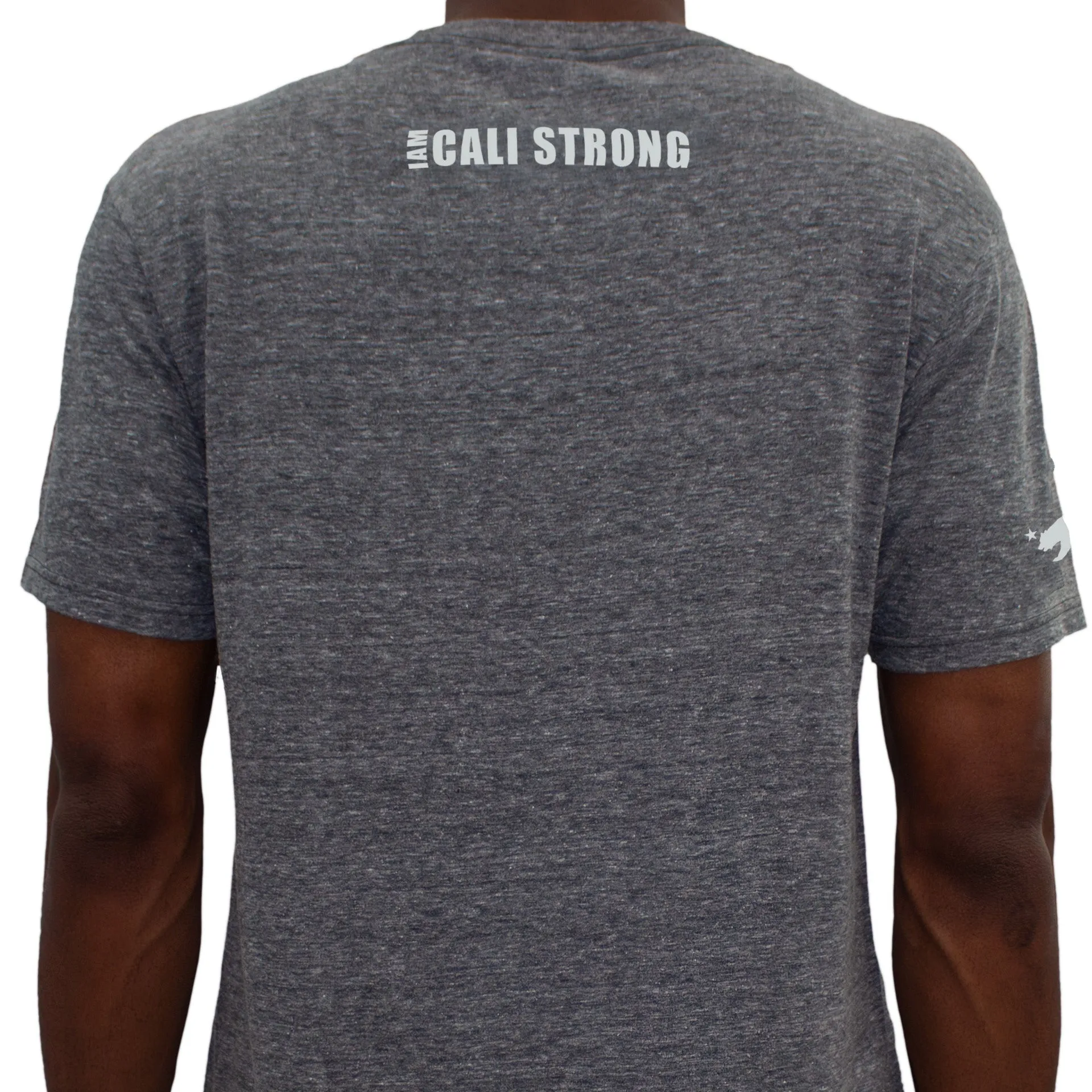 CALI Strong Crest USA Performance T-Shirt Heather Grey Glow in the Dark