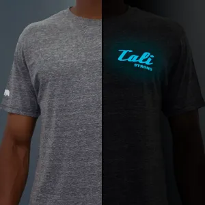 CALI Strong Crest USA Performance T-Shirt Heather Grey Glow in the Dark