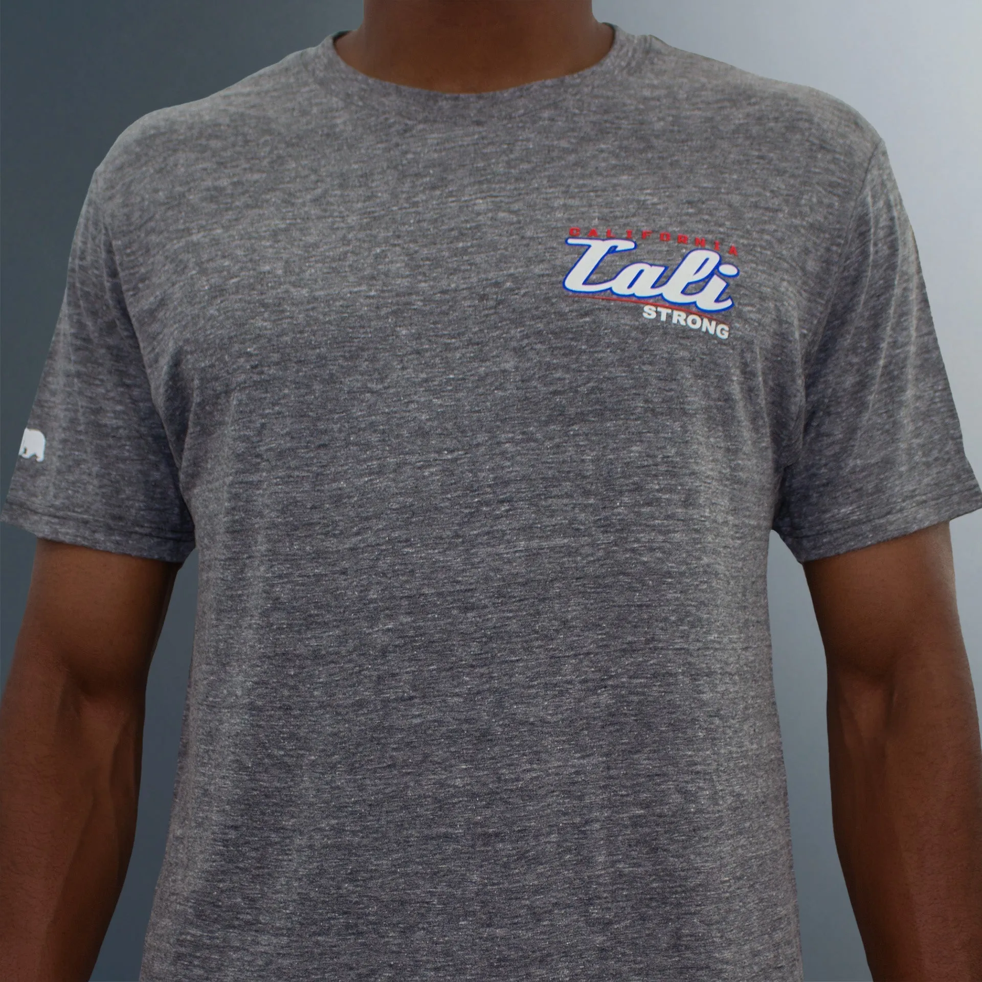 CALI Strong Crest USA Performance T-Shirt Heather Grey Glow in the Dark