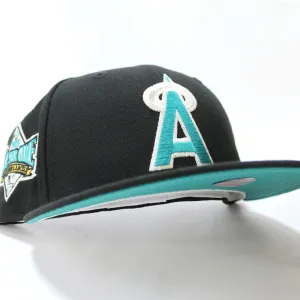 California Angels 1989 All-Star Game New Era 59Fifty Fitted Hat (Glow in the Dark Black Teal Under Brim)