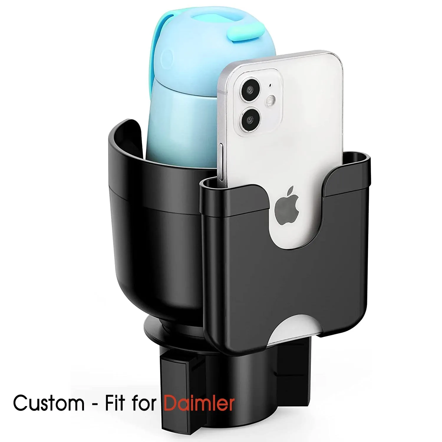 Car Cup Holder 2-in-1, Custom-Fit For Car, Car Cup Holder Expander Adapter with Adjustable Base, Car Cup Holder Expander Organizer with Phone Holder WADR233