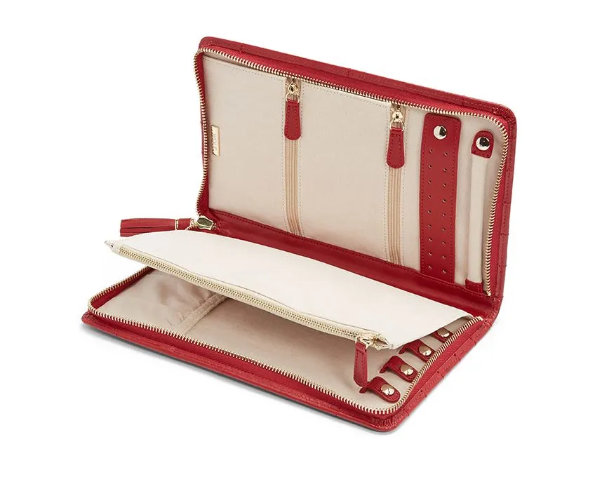 Caroline Large Jewelry Portfolio - Red