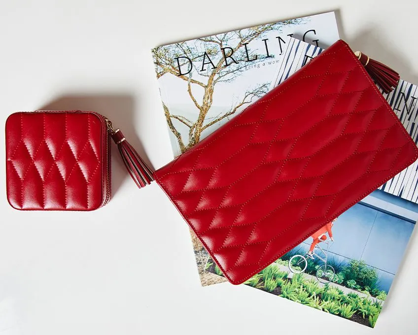 Caroline Large Jewelry Portfolio - Red