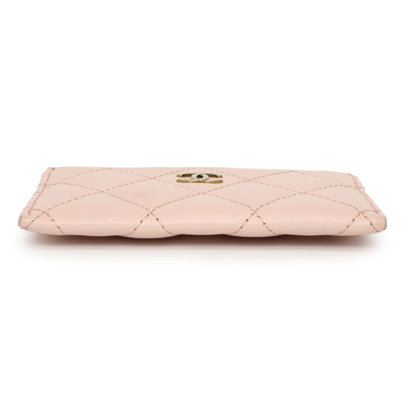 Chanel Pink Quilted Lambskin Card Holder