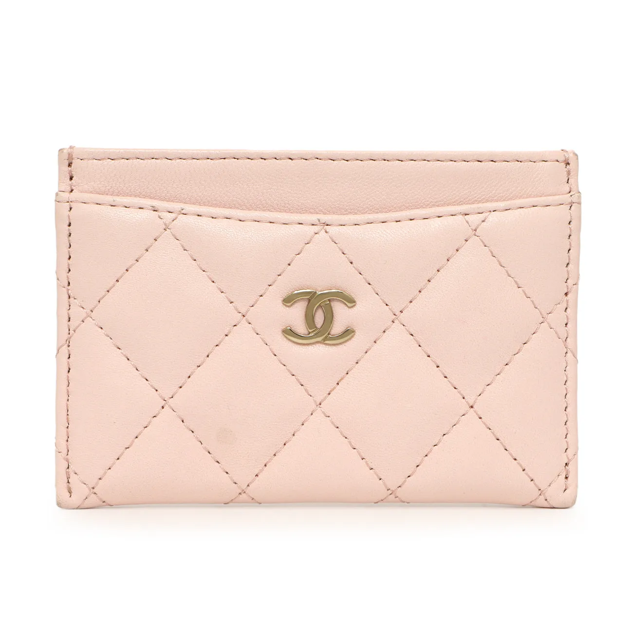 Chanel Pink Quilted Lambskin Card Holder