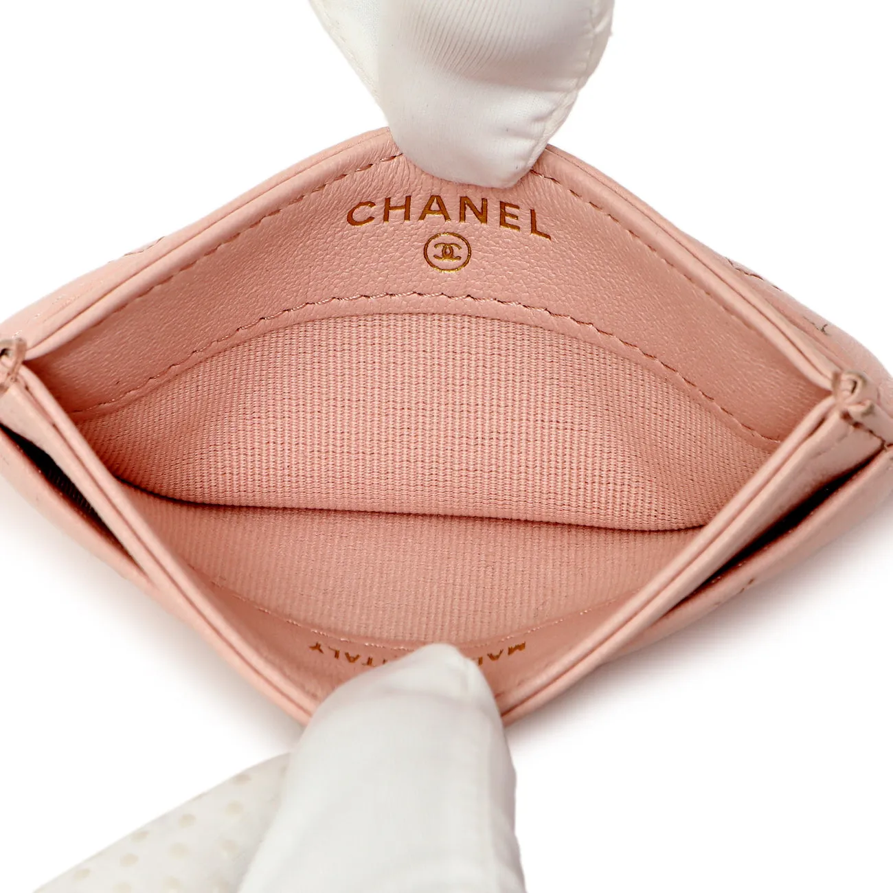 Chanel Pink Quilted Lambskin Card Holder