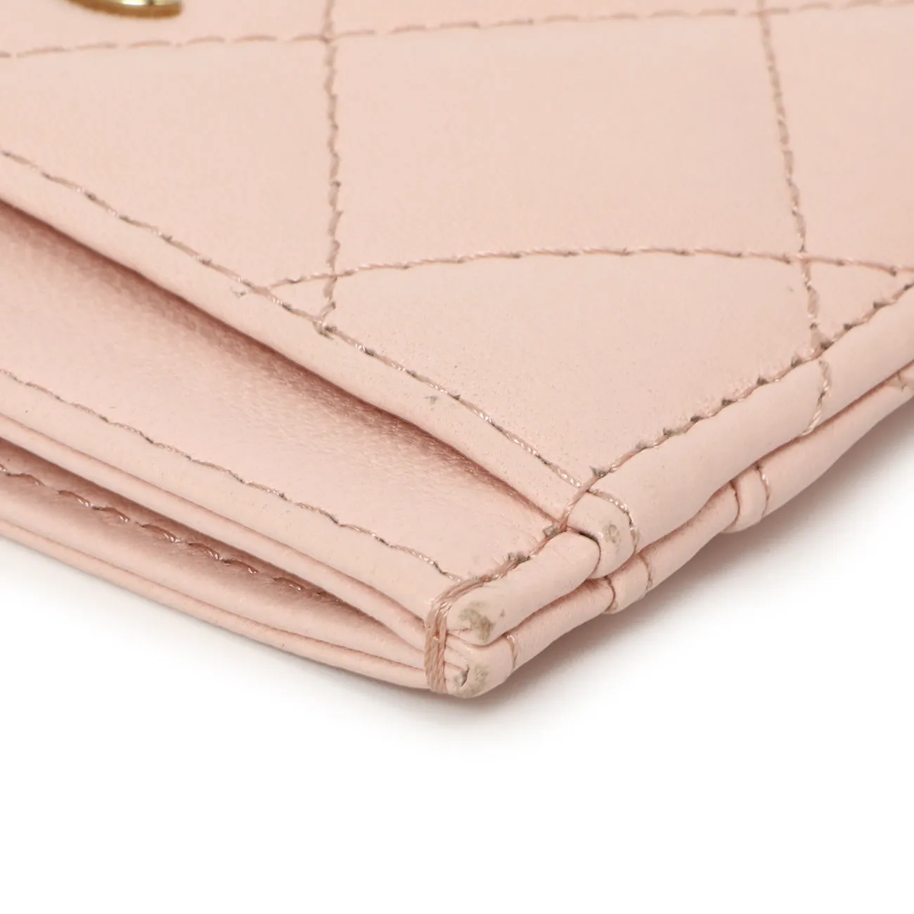 Chanel Pink Quilted Lambskin Card Holder