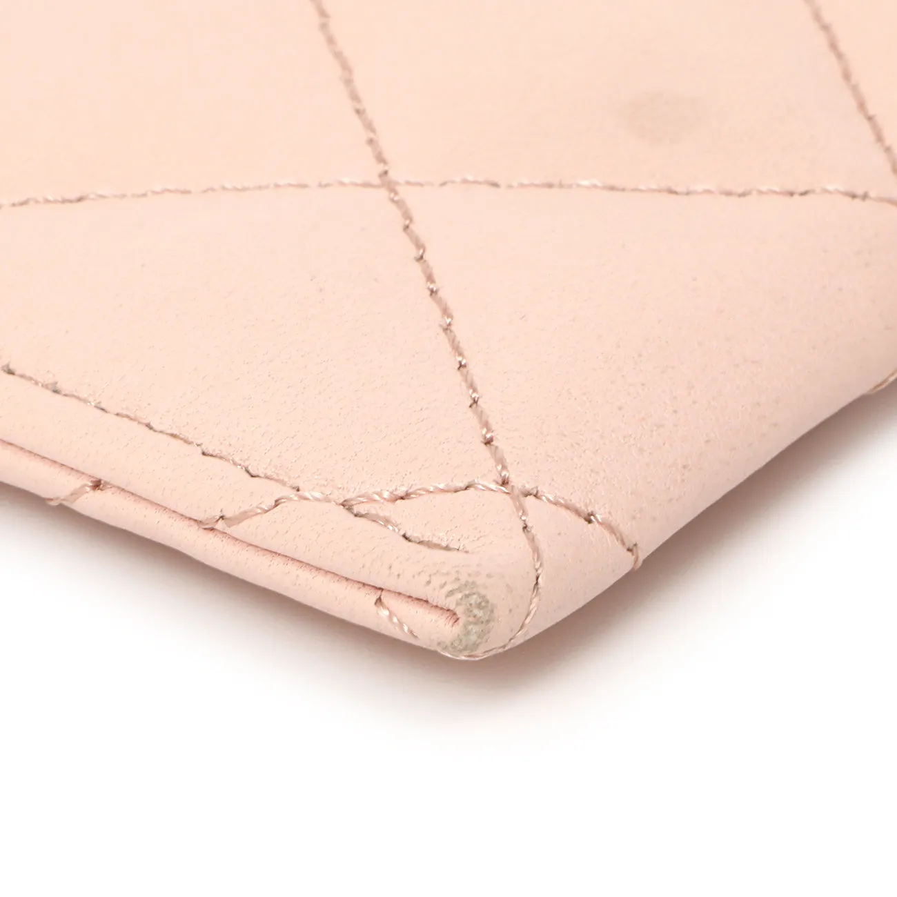 Chanel Pink Quilted Lambskin Card Holder