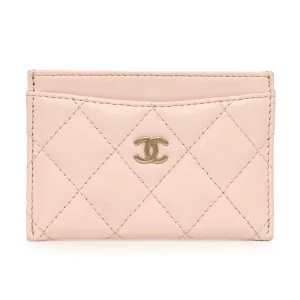 Chanel Pink Quilted Lambskin Card Holder