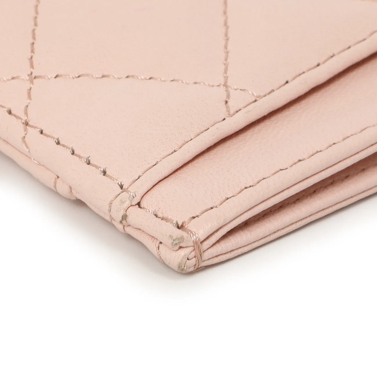 Chanel Pink Quilted Lambskin Card Holder