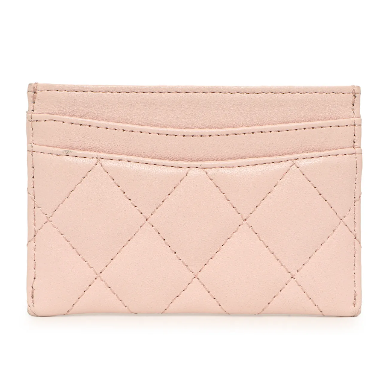 Chanel Pink Quilted Lambskin Card Holder