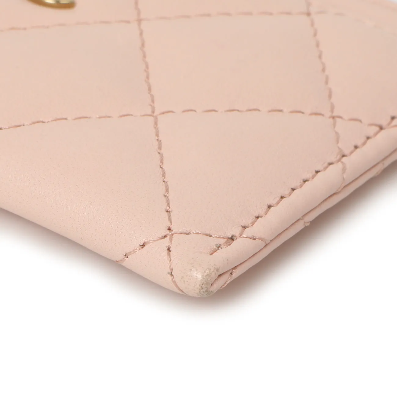 Chanel Pink Quilted Lambskin Card Holder