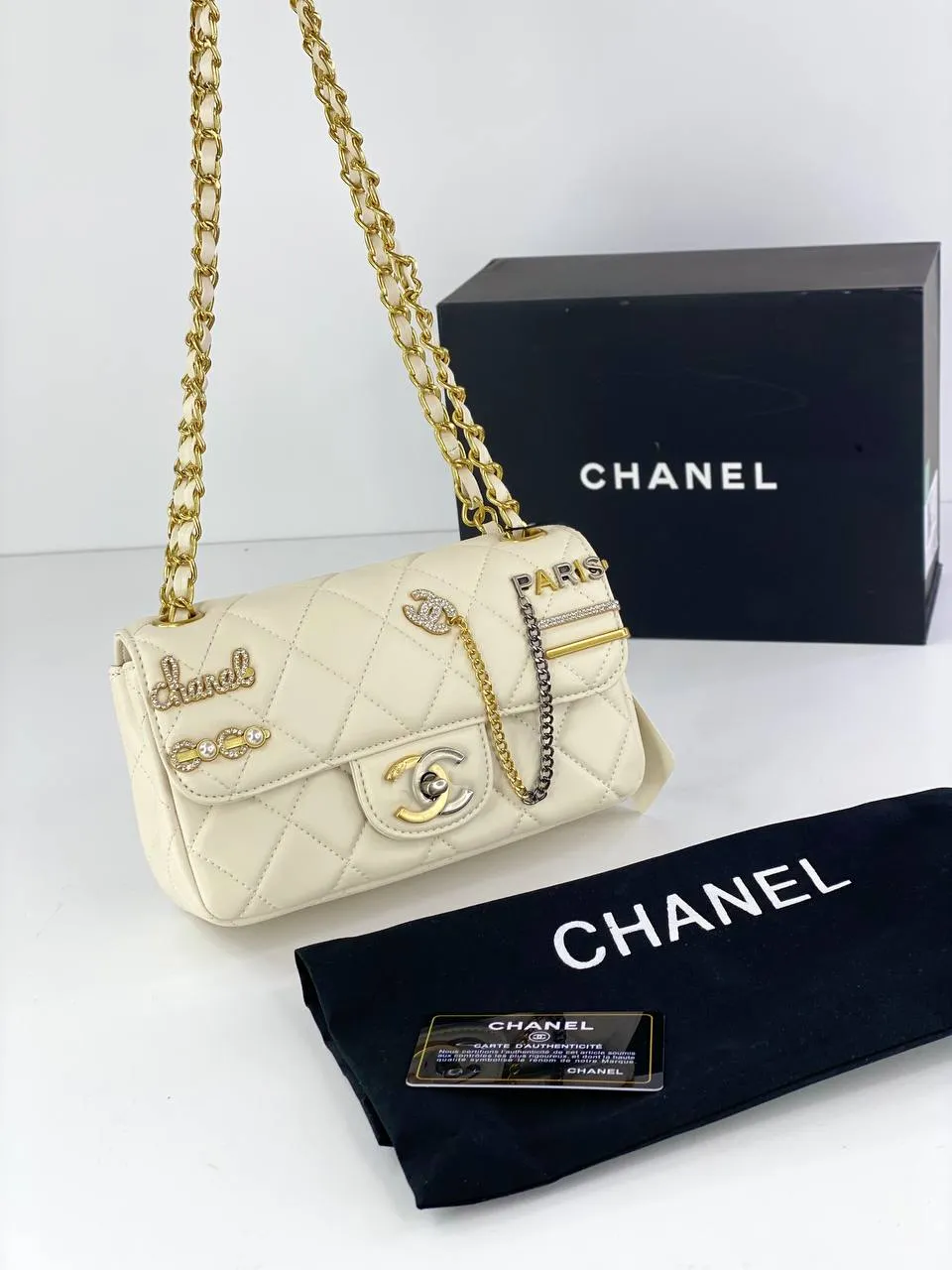 Chanel Quilted Flap Bag with Gold Embellishments