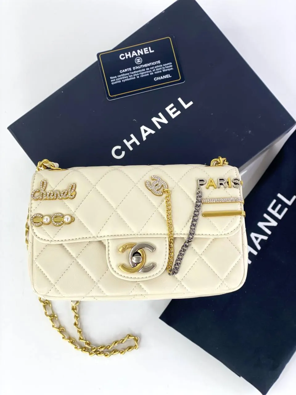 Chanel Quilted Flap Bag with Gold Embellishments