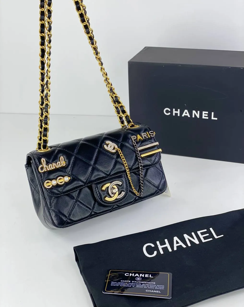Chanel Quilted Flap Bag with Gold Embellishments