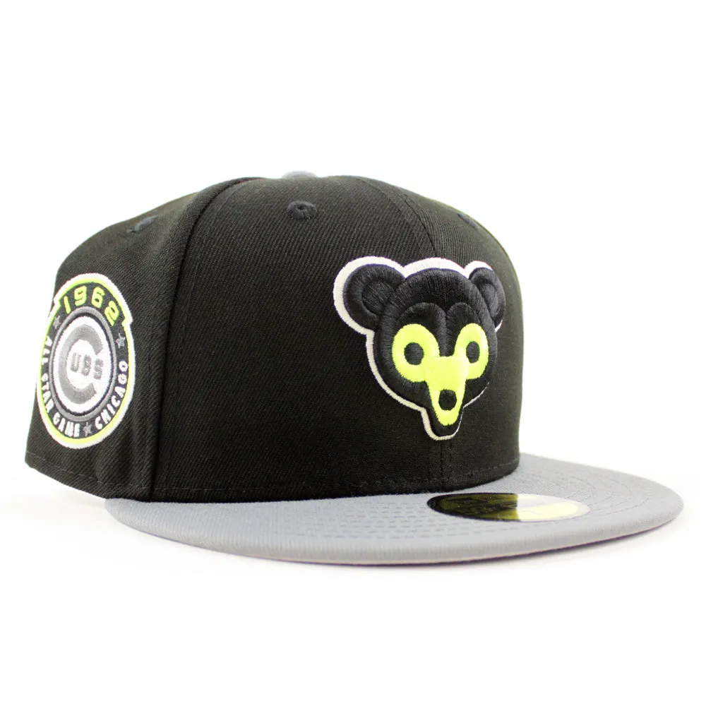 Chicago Cubs 1962 All Star Game New Era 59Fifty Fitted Hat (GITD Black Storm Grey Gray Under Brim)