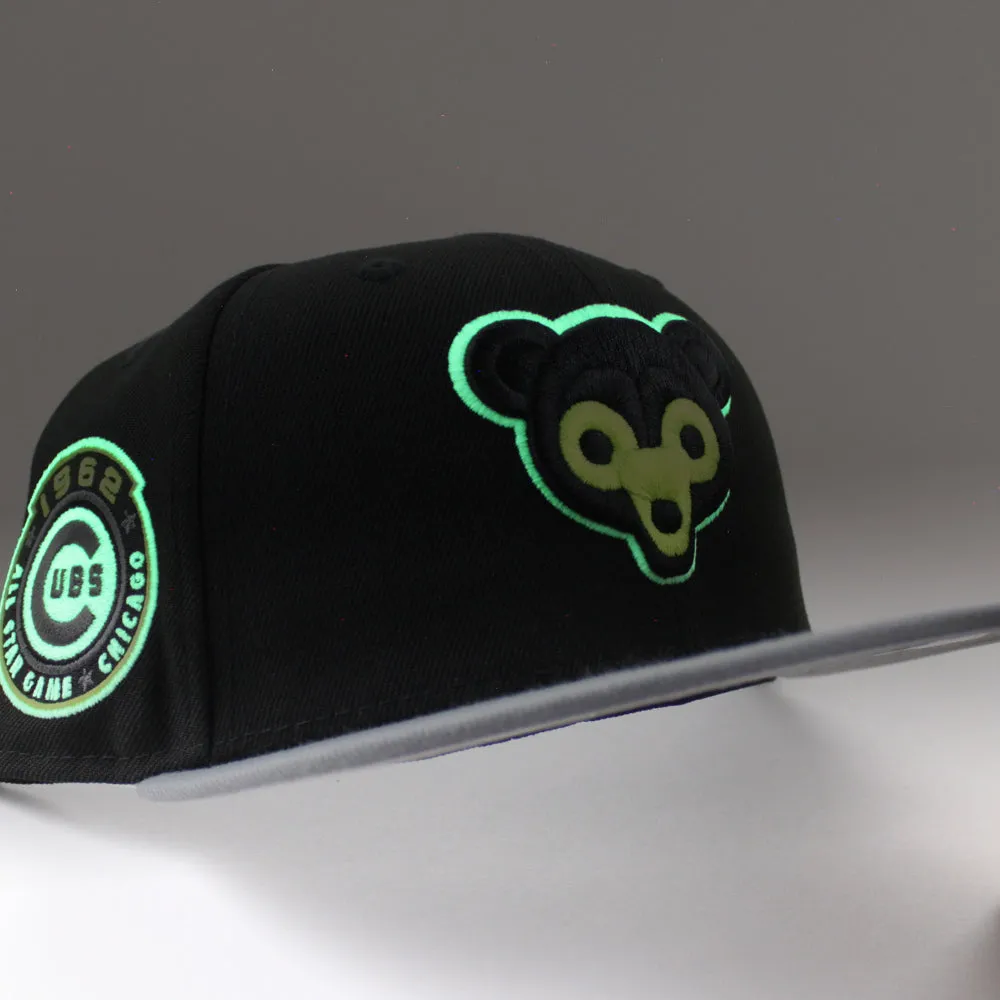 Chicago Cubs 1962 All Star Game New Era 59Fifty Fitted Hat (GITD Black Storm Grey Gray Under Brim)