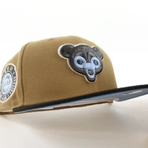 Chicago Cubs 1962 All Star Game New Era 59Fifty Fitted Hat (GITD Khaki Black Sky Blue Under Brim)