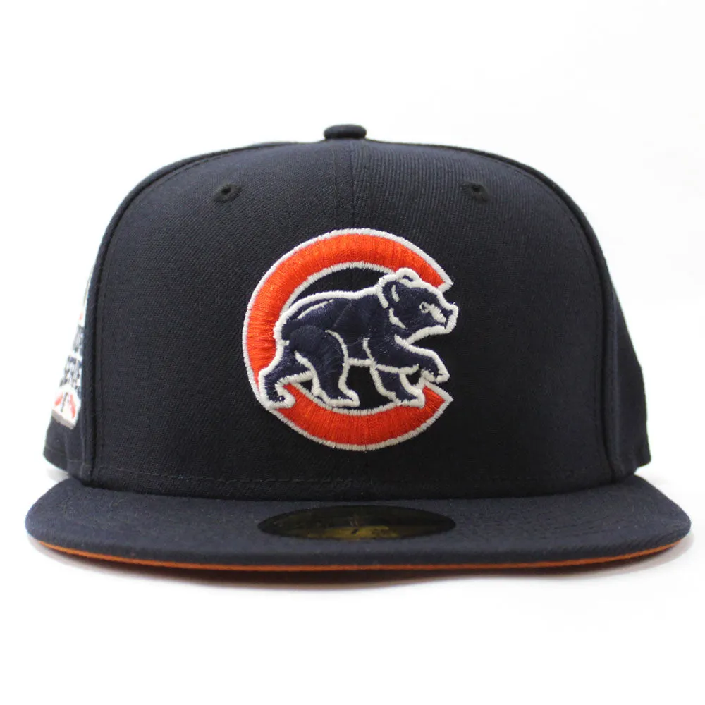 Chicago Cubs 2016 World Series New Era 59Fifty Fitted Hat (Glow in the Dark Navy Orange Rust Under Brim)