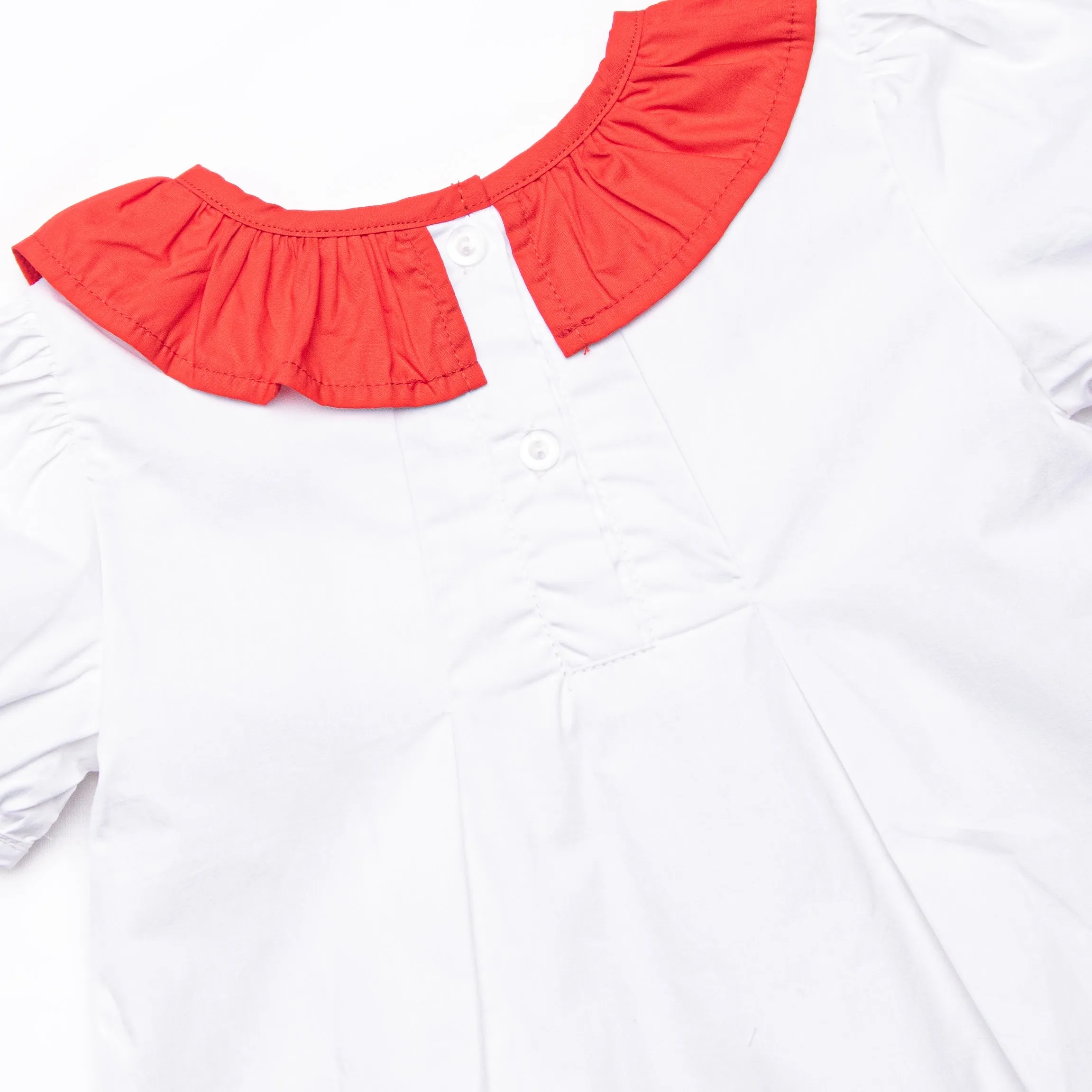 Christmas Day Embroidered Diaper Set, White