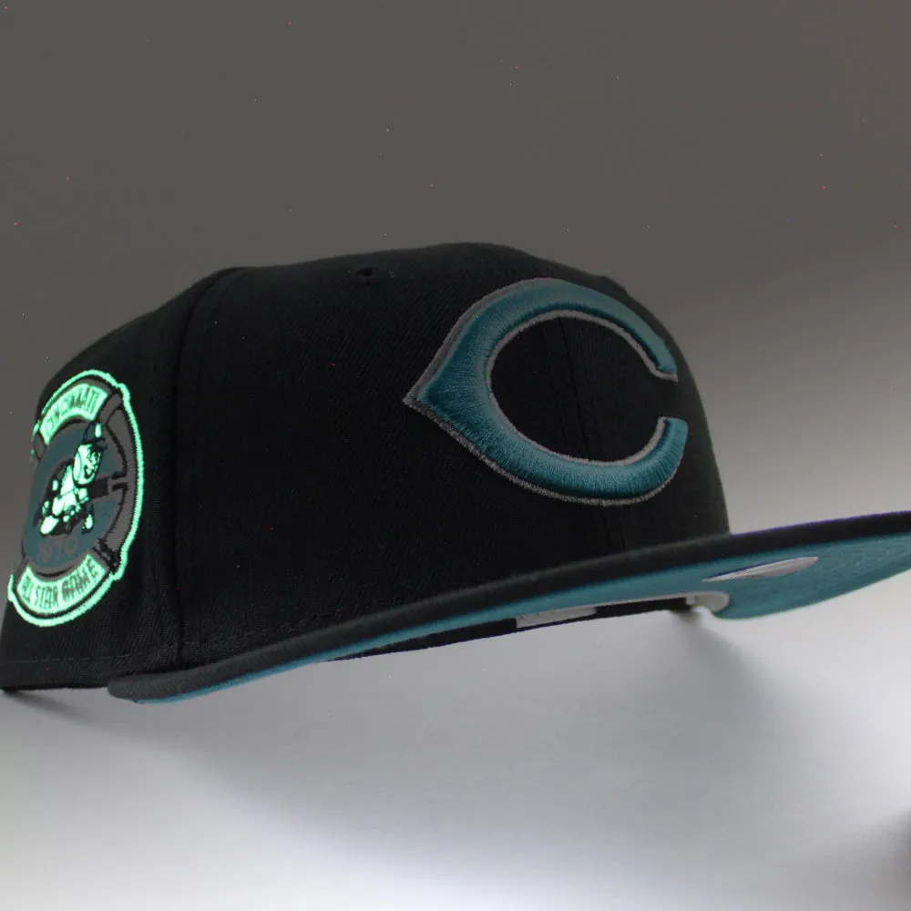 Cincinnati Reds 1970 All-Star Game New Era 59Fifty Fitted Hat (Black Aqua Under Brim)
