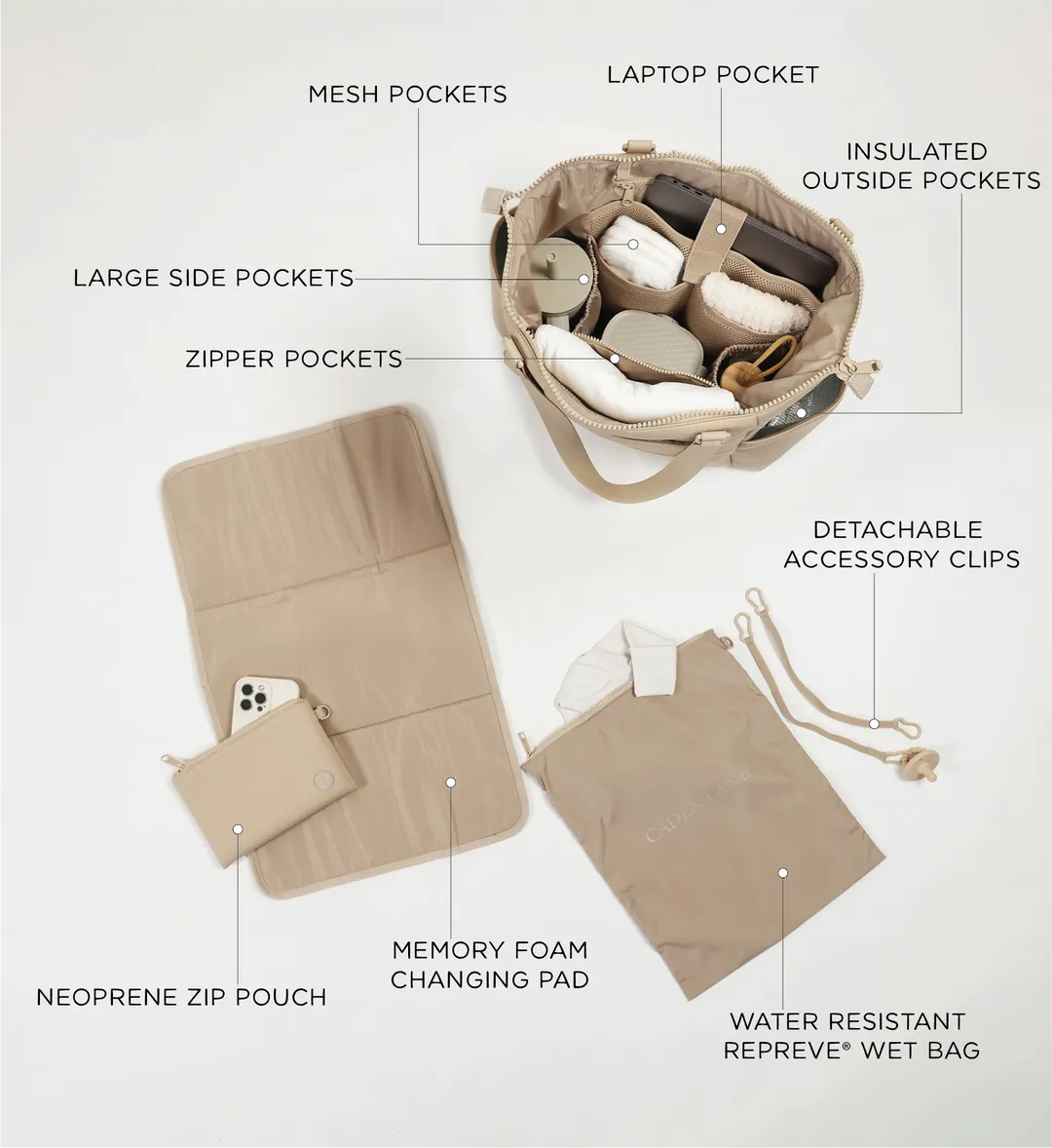 CL Lane Diaper Bag Tote | Fawn