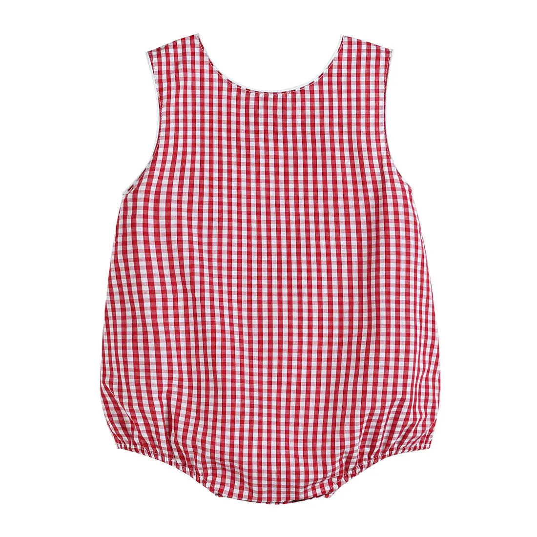 Classic Red Gingham Bubble Romper