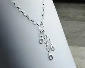 CLASSIC SILVER CHARM NECKLACE - 4 CHARM HOLDERS